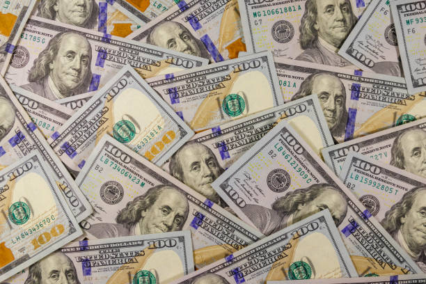 istock Background of american one hundred dollar bills 1205144777