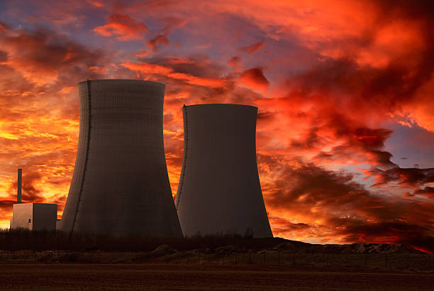 istock Nuclear power plant with an intense red sky 120515017