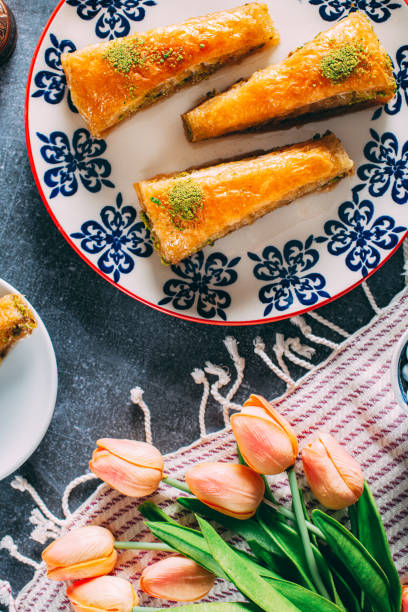 istock Top View Traditional Turkish Dessert Baklava 1205150533