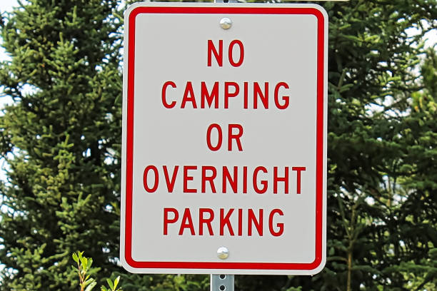 istock A no camping of overnight parking sign 1205154935