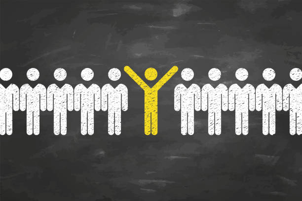 New Idea Human Resourses Concepts on Blackboard Background New Idea Human Resourses Concepts on Blackboard Background businessman standout stock illustrations