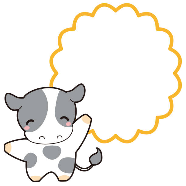 ilustracja słodkiej krowy i mleka - surowe mleko stock illustrations