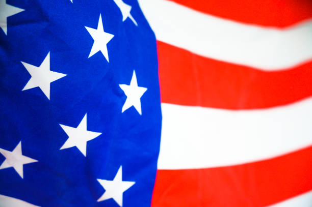 istock America flag waving with the wind for memorial day. 1205164869