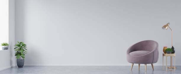 istock White wall with armchair in living room. 1205165527