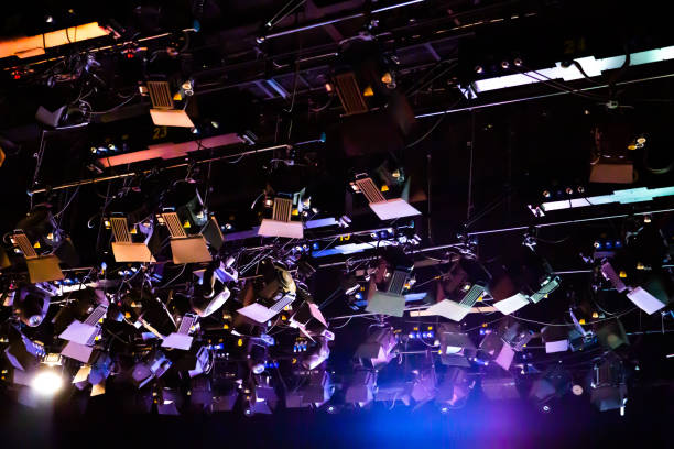 istock lights that the stage at theater and Backstage for performances 1205167725