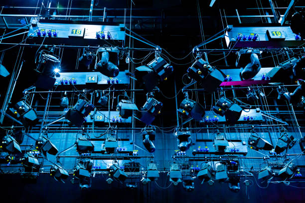 istock lights that the stage at theater and Backstage for performances 1205167727