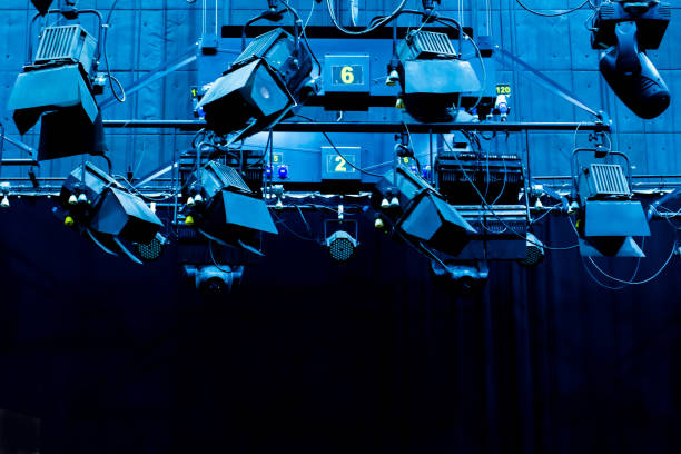 istock lights that the stage at theater and Backstage for performances 1205167811