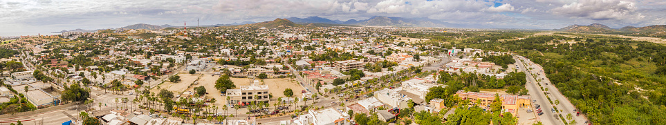 Aerial daytime view of San José del Cabo’s historic city center.