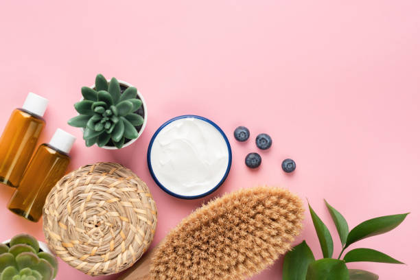 istock Beauty Spa And Wellness Theme Objects On Pink Background 1205169538