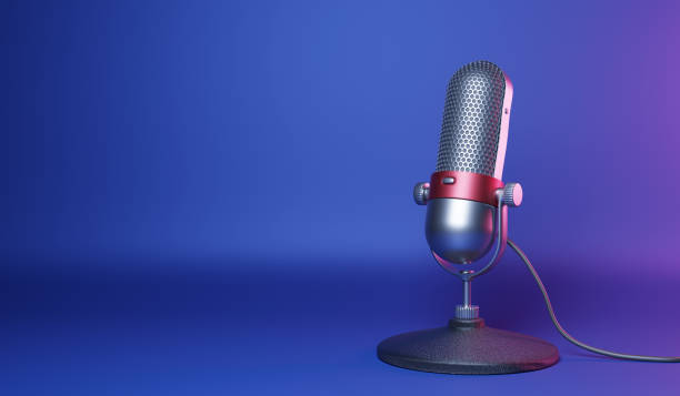 istock Old fashion retro microphone 1205170572