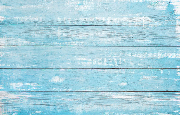 planche en bois couleur bleue de la mer peinte - beach blue turquoise sea photos et images de collection