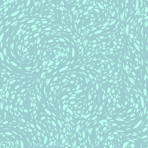 Seamless turquoise vector texture for decorating fabric or dots or circles paper spinning in the form of loops and spirals on a faded backdrop. Seamless turquoise vector texture for decorating fabric or dots or circles paper spinning in the form of loops and spirals on a faded backdrop illusion pattern circle image created 1960s stock illustrations