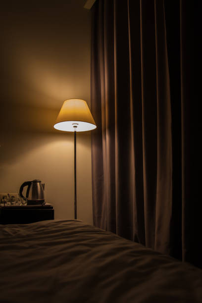 istock floor lamp and kettle in a hotel 1205179672