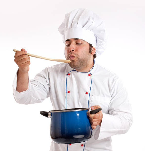 istock Male cook with casserole 120517971