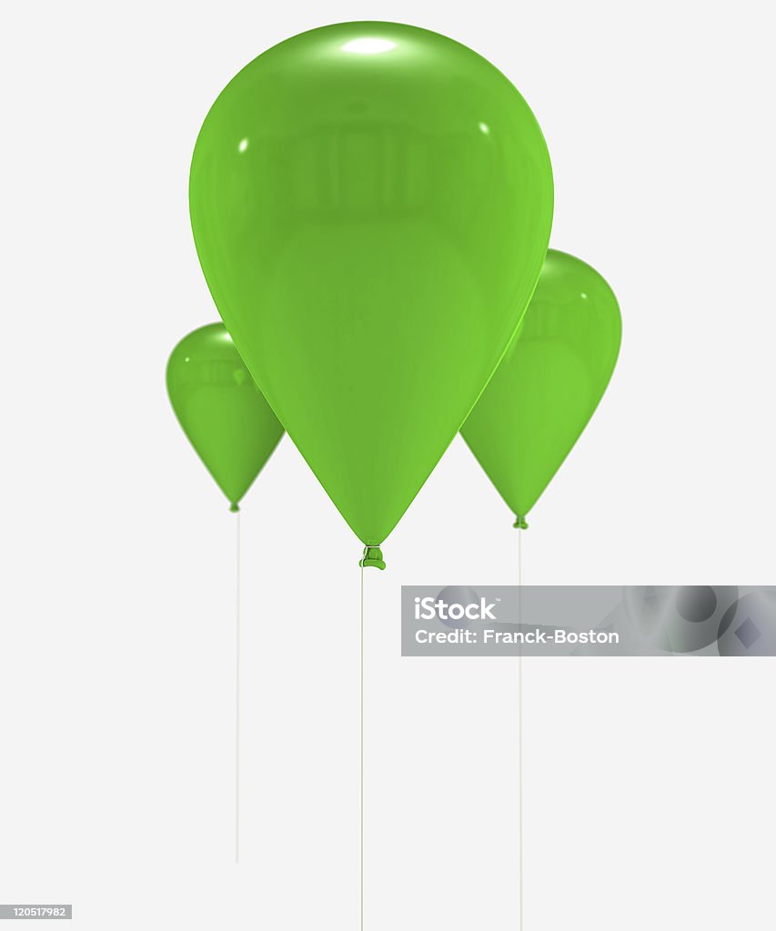녹색 풍선 트리오 - 로열티 프리 3차원 형태 스톡 사진