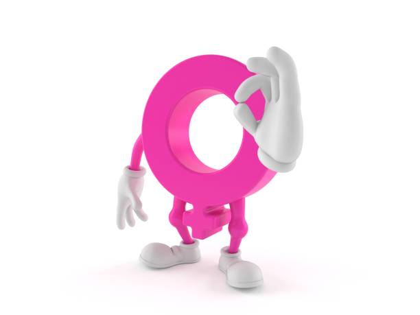 istock Female gender symbol character with ok gesture 1205181090
