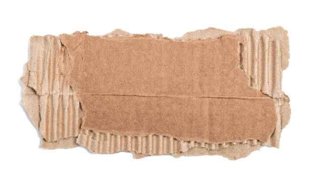 istock Kraft cardboard goffered with ripped edge 1205185443