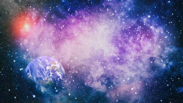 istock Earth planet in galaxy use for science design . Earth and galaxies in space. Science fiction art. Elements of this image furnished by NASA. 1205188062