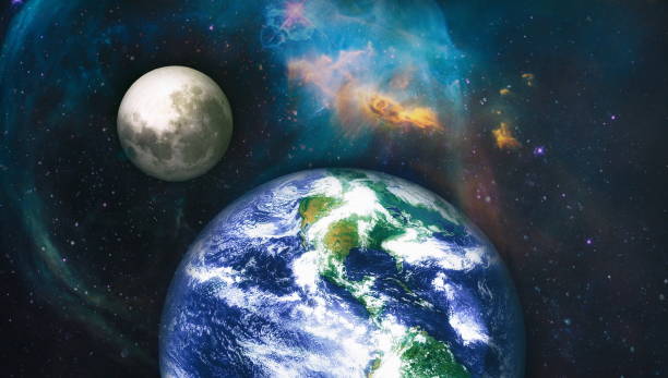 istock Earth planet in galaxy use for science design . Earth and galaxies in space. Science fiction art. Elements of this image furnished by NASA. 1205188097