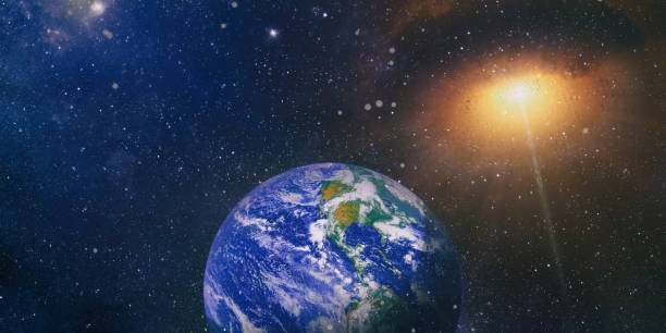 istock Earth planet in galaxy use for science design . Earth and galaxies in space. Science fiction art. Elements of this image furnished by NASA. 1205189202
