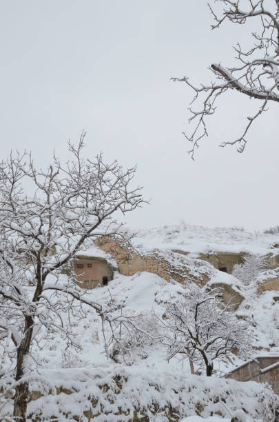 istock Winter time at Cappadocia national park with heavy snowfall. 1205190860