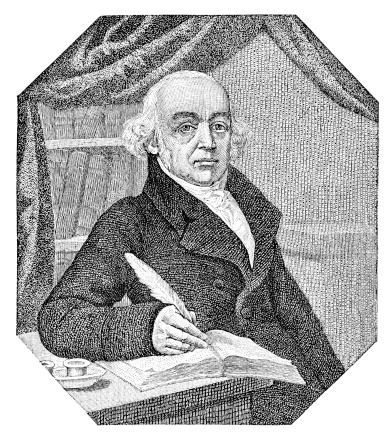 Christian Friedrich Samuel Hahnemann (1755-1843) was a German physician, known for creating an alternative form of medicine called homeopathy. Illustration originally published in Harper's Monthly January 1880.