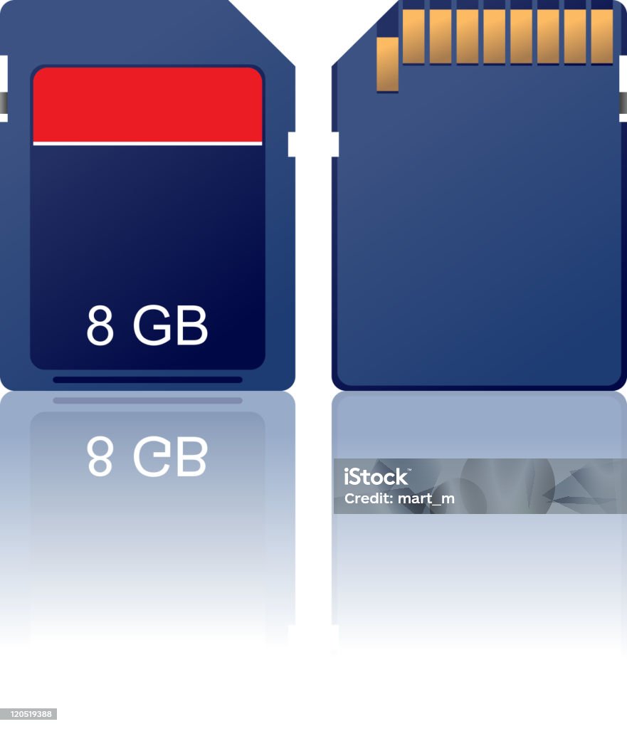 Memory Card Stock Illustration - Download Image Now - Color Image, Cut ...