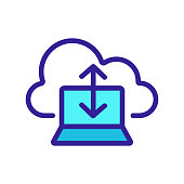 istock cloud storage icon vector. Isolated contour symbol illustration 1205195470