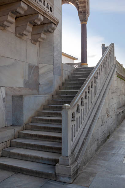 istock Marble staircase in an old oriental-style palace 1205196034