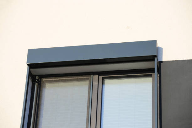 istock Window with porch roller shutter, exterior shot 1205199054