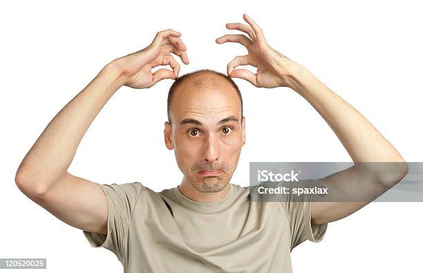 Young Funny Bald Man Stock Photo - Download Image Now - Adult, Adults Only, Balding