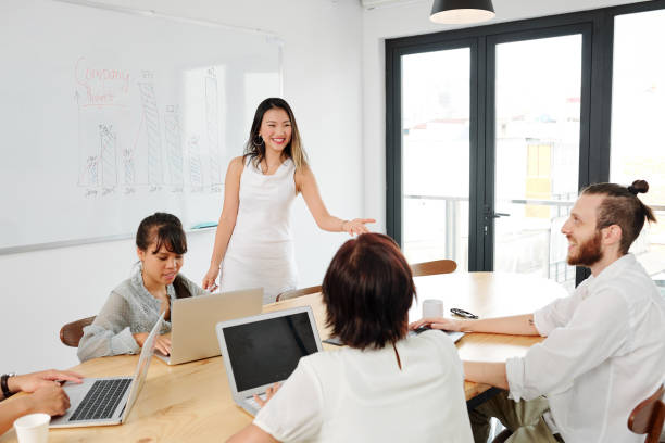 istock Businesswoman sharing new idea 1205201419