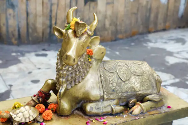 Bull statue in Hinduism temple