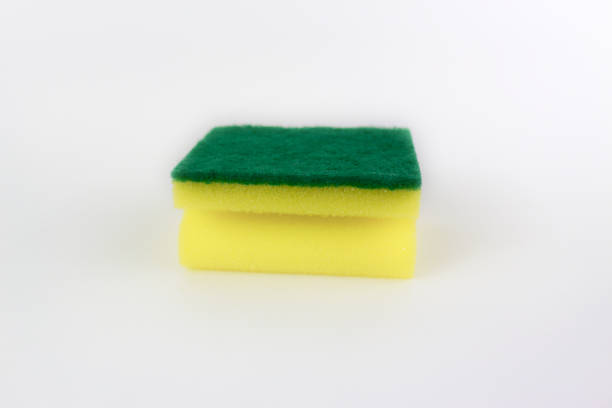 istock Yellow green sponge isolated on white background 1205203873