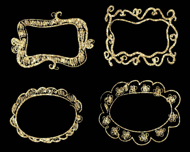 ilustraciones, imágenes clip art, dibujos animados e iconos de stock de estilo art nouveau abstracto brillo brillante marco victoriano vintage aislado - victorian style flash