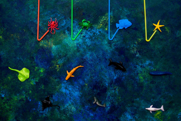 istock Plastic tubes as fishing hooks sea animals. 1205206462
