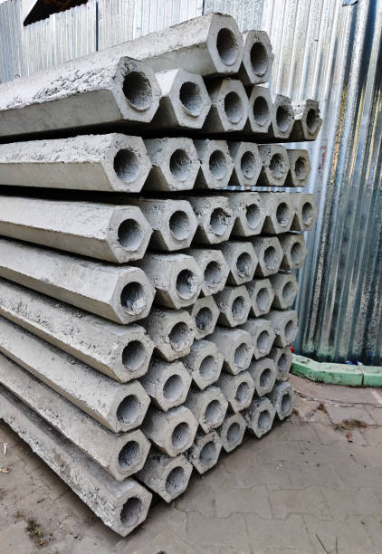istock The pile of hexagon concrete foundation micro piles on construction site. 1205208665