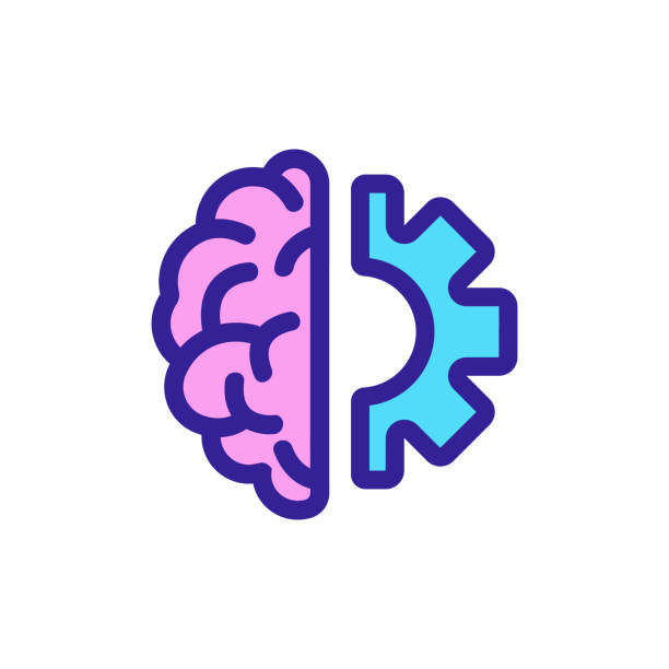 artificial intelligence icon vector. Isolated contour symbol illustration artificial intelligence icon vector. A thin line sign. Isolated contour symbol illustration automation logo stock illustrations