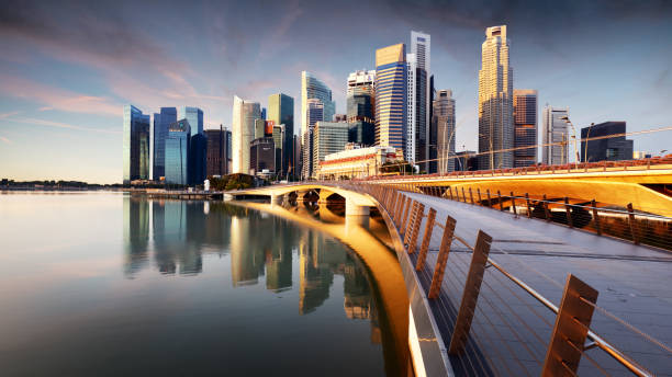 istock Singapore skyline with skyscrapres - Marina bay 1205215459