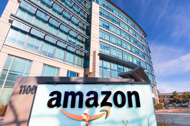 sede amazon situata nella silicon valley - quartiere generale foto e immagini stock