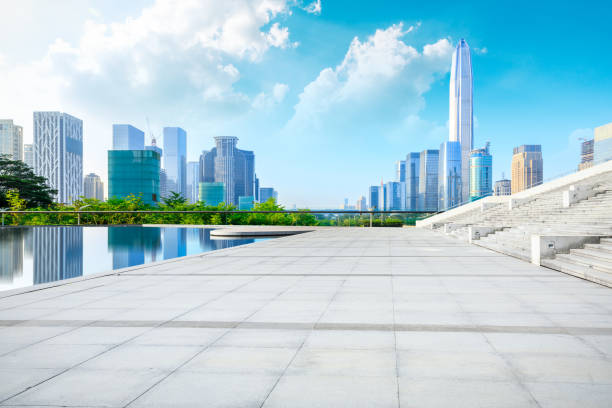 istock Empty floors and urban commercial architecture scene in shenzhen,China. 1205217255