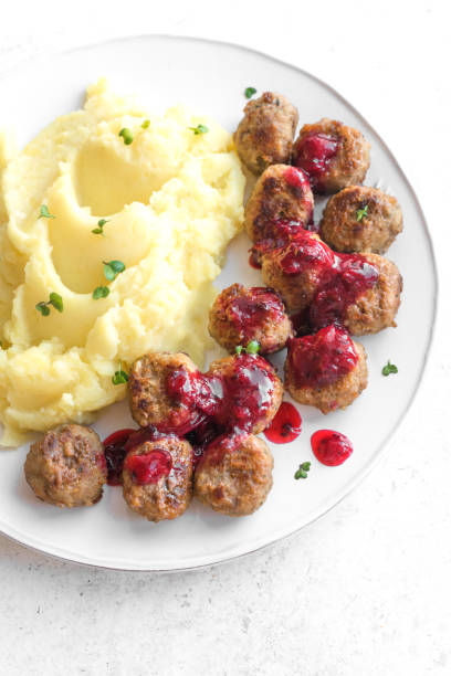 istock Swedish meatballs and mashed potatoes 1205220158
