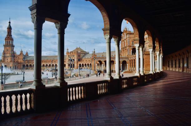 sevilla, spanien - plaza de espana european culture sevilla seville stock-fotos und bilder