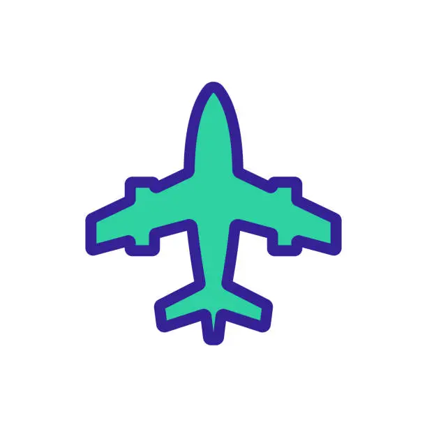 Vector illustration of Passenger plane icon vector. Isolated contour symbol illustration