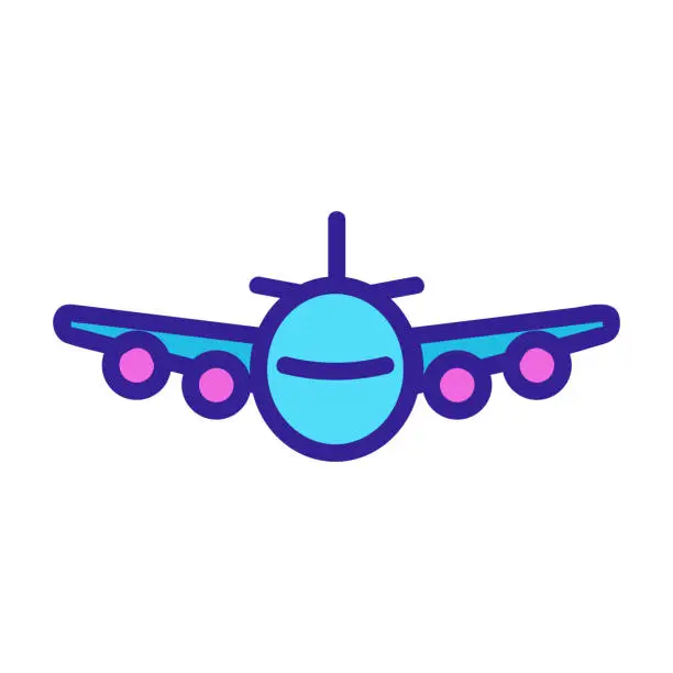 Vector illustration of Passenger plane icon vector. Isolated contour symbol illustration