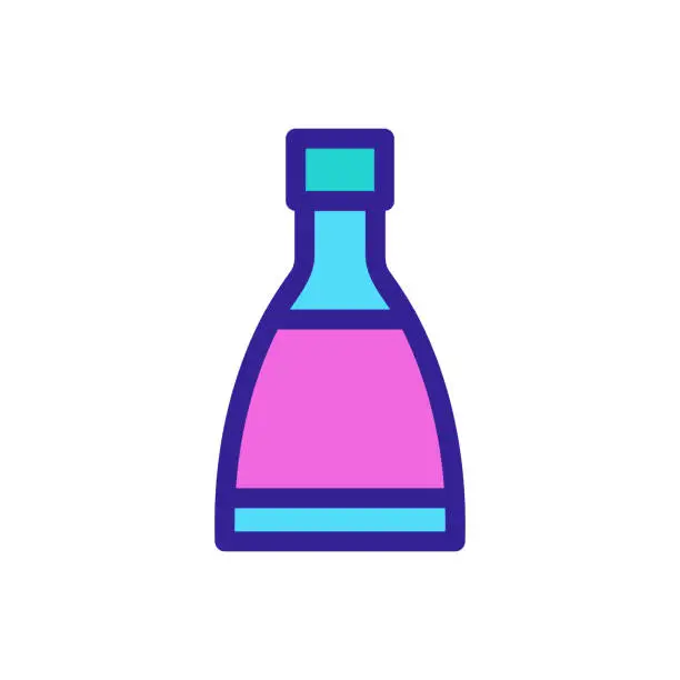 Vector illustration of a bottle of alcoholic vector icon. Isolated contour symbol illustration