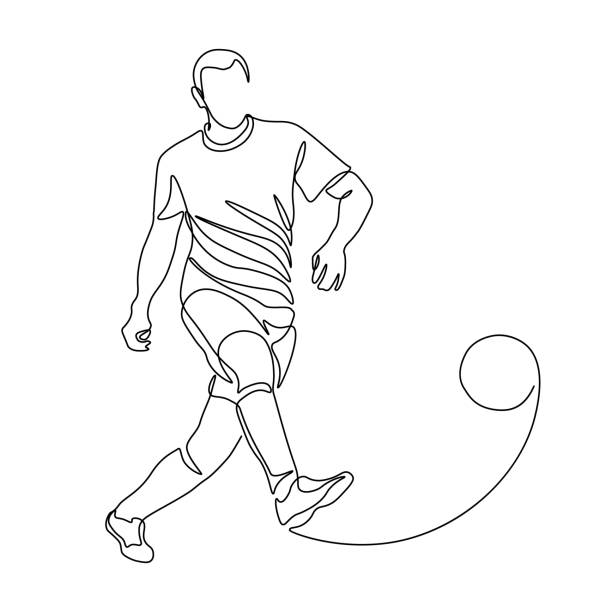 illustrations, cliparts, dessins animés et icônes de joueur de football - soccer player soccer sport people