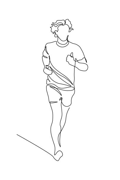 Running man vector art illustration