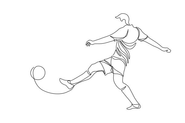 illustrations, cliparts, dessins animés et icônes de joueur de football - soccer player soccer sport people