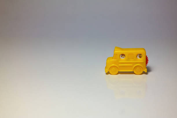 Toy cement concrete truck on green background